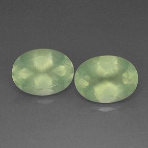 캐럿 천연 라임 그린 프레나이트 보석, 투명한, 16.1×12.1 mm, 투명/반투명