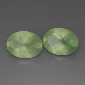 캐럿 천연 라임 그린 프레나이트 보석, 투명한, 16.1×12.1 mm, 투명/반투명