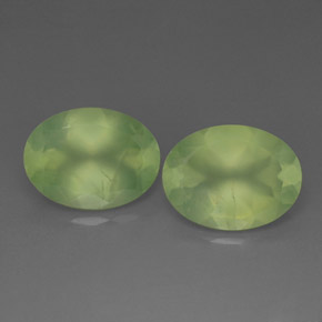 캐럿 천연 라임 그린 프레나이트 보석, 투명한, 16.1×12.2 mm, 투명/반투명