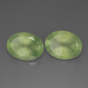 캐럿 천연 라임 그린 프레나이트 보석, 투명한, 16.1×12.2 mm, 투명/반투명