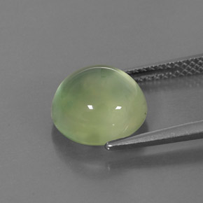 4.43캐럿 천연 라임 그린 프레나이트, 라운드 컷, 9.84 mm, 투명한