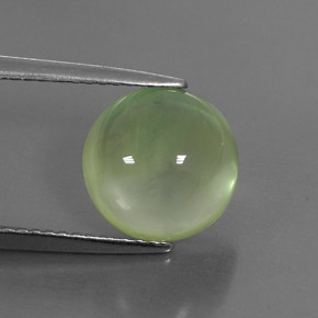 4.43캐럿 천연 라임 그린 프레나이트, 라운드 컷, 9.84 mm, 투명한