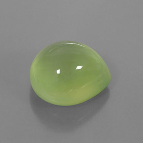6.81캐럿 천연 그린 프레나이트, 배 모양, 12×11 mm, 투명한