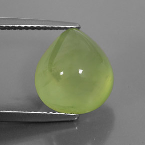 6.81캐럿 천연 그린 프레나이트, 배 모양, 12×11 mm, 투명한