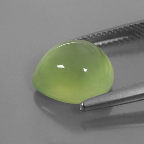 6.81캐럿 천연 그린 프레나이트, 배 모양, 12×11 mm, 투명한