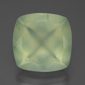 7.47캐럿 천연 그린 프레나이트, 쿠션 컷, 12.1×12.1 mm, 투명한