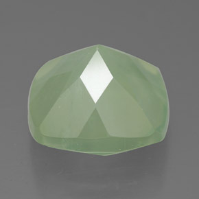 7.55캐럿 천연 그린 프레나이트, 쿠션 컷, 12.1×12.1 mm, 투명한