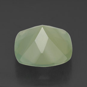 6.41캐럿 천연 그린 프레나이트, 쿠션 컷, 12×12 mm, 투명한