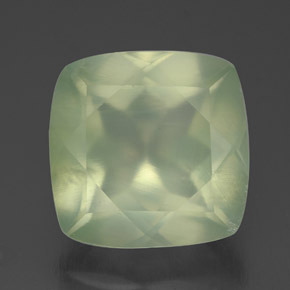7.13캐럿 천연 그린 프레나이트, 쿠션 컷, 11.9×11.8 mm, 투명한