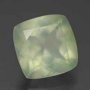 7.13캐럿 천연 그린 프레나이트, 쿠션 컷, 11.9×11.8 mm, 투명한
