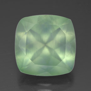 6.90캐럿 천연 그린 프레나이트, 투명한, 12×12 mm, 투명/반투명