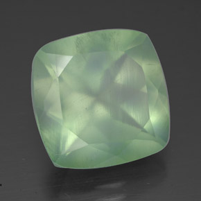 6.90캐럿 천연 그린 프레나이트, 투명한, 12×12 mm, 투명/반투명