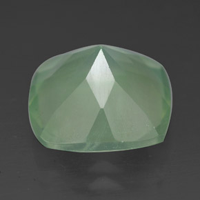 6.90캐럿 천연 그린 프레나이트, 투명한, 12×12 mm, 투명/반투명