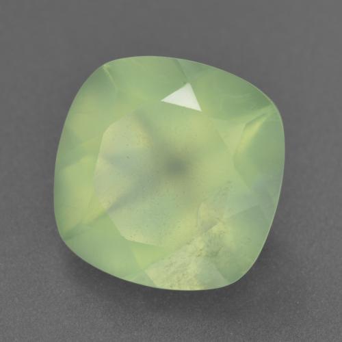 6.33캐럿 천연 미디엄 그린 프레나이트, 쿠션 컷, 11.9×11.8 mm, 투명한