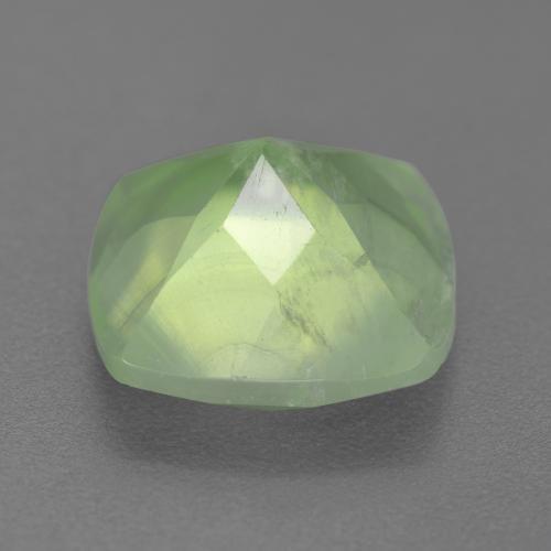6.68캐럿 천연 페일 페어 그린 프레나이트, 쿠션 컷, 12.1×12 mm, 투명한
