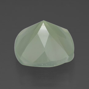 6.90캐럿 천연 그린 프레나이트, 투명한, 12×11.9 mm, 투명/반투명