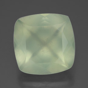 7.44캐럿 천연 그린 프레나이트, 투명한, 12.1×12.1 mm, 투명/반투명