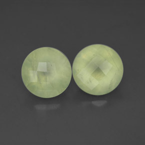 캐럿 천연 그린 프레나이트 보석, 투명한, 7.87 mm, 투명/반투명