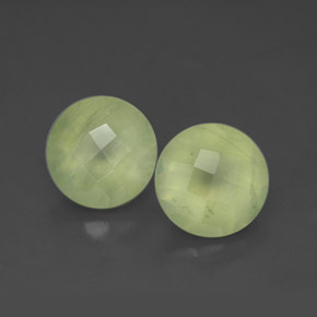 캐럿 천연 그린 프레나이트 보석, 투명한, 7.87 mm, 투명/반투명