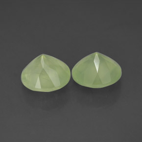 캐럿 천연 그린 프레나이트 보석, 투명한, 7.87 mm, 투명/반투명