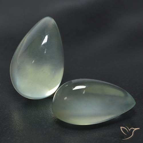 6.55ctw 자연스러운 Light Yellow Green  프레나이트, 배 모양, 투명한