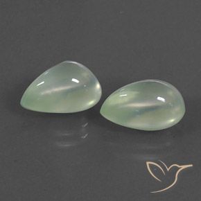 5.93ctw 자연스러운 Light Pear Green  프레나이트, 배 모양, 투명한