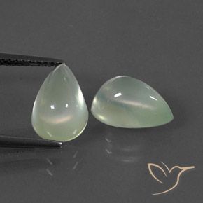 5.93캐럿 천연 Light Pear Green  프레나이트 보석, 배 모양, 투명한