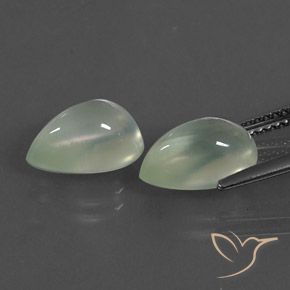 5.93캐럿 천연 Light Pear Green  프레나이트 보석, 배 모양, 투명한