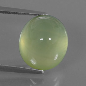 8.51캐럿 천연 그린 프레나이트, 투명한, 12.7×11.1 mm, 투명/반투명