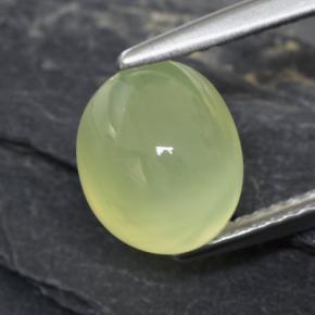 3.01캐럿 천연 Lime Green  프레나이트, 투명한, 9×7.3 mm, 투명/반투명