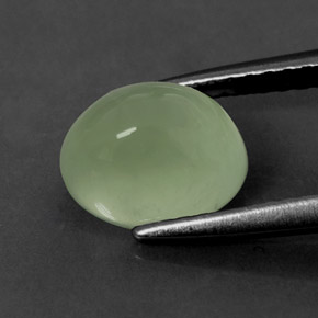 2.11캐럿 천연 그린 프레나이트, 투명한, 8.3×6.8 mm, 투명/반투명