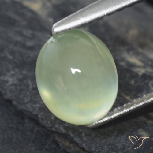 1.59ct 자연스러운 Pale Green  프레나이트, 타원형, 투명한
