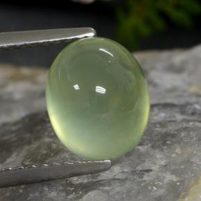 3.45캐럿 천연 Lime Green  프레나이트, 타원형 컷, 9.3×7.7 mm, 투명한