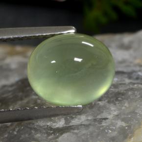 3.45캐럿 천연 Lime Green  프레나이트, 타원형 컷, 9.3×7.7 mm, 투명한