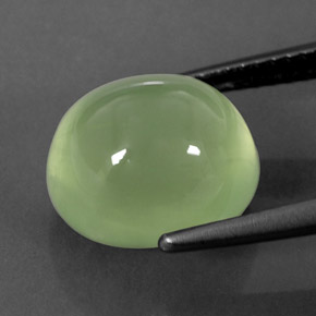 6.65캐럿 천연 그린 프레나이트, 투명한, 11×9.5 mm, 투명/반투명