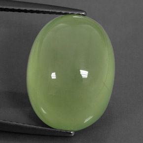 12.22캐럿 천연 그린 프레나이트, 투명한, 16×11.9 mm, 투명/반투명