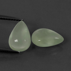 캐럿 천연 그린 프레나이트 보석, 투명한, 10.6×7.6 mm, 투명/반투명