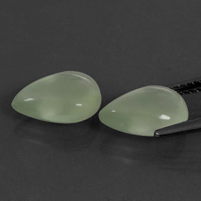 캐럿 천연 그린 프레나이트 보석, 투명한, 10.6×7.6 mm, 투명/반투명
