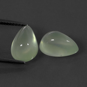 캐럿 천연 그린 프레나이트 보석, 투명한, 11.8×7.9 mm, 투명/반투명