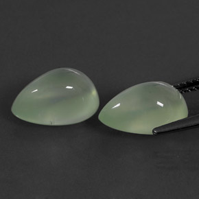 캐럿 천연 그린 프레나이트 보석, 투명한, 11.8×7.9 mm, 투명/반투명