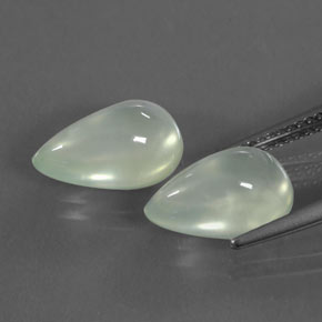 6.28캐럿 천연 녹빛 화이트 프레나이트 보석, 투명한, 11.9×7.7 mm, 투명/반투명