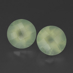 캐럿 천연 그린 프레나이트 보석, 투명한, 8.04 mm, 투명/반투명