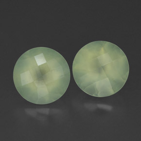 캐럿 천연 그린 프레나이트 보석, 투명한, 8.04 mm, 투명/반투명