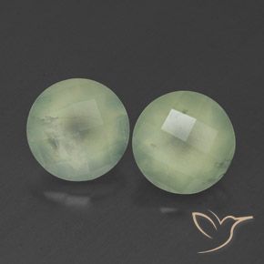 3.90캐럿 천연 Light Green  프레나이트 보석, 투명한, 7.86 mm, 투명/반투명