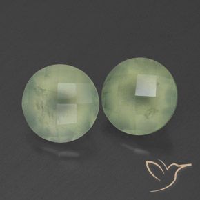3.90캐럿 천연 Light Green  프레나이트 보석, 투명한, 7.86 mm, 투명/반투명