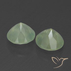 3.90캐럿 천연 Light Green  프레나이트 보석, 투명한, 7.86 mm, 투명/반투명