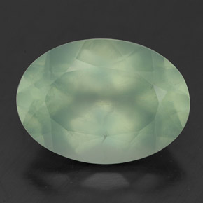 5.70캐럿 천연 그린 프레나이트, 투명한, 13.8×10 mm, 투명/반투명