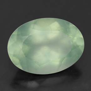 5.70캐럿 천연 그린 프레나이트, 투명한, 13.8×10 mm, 투명/반투명