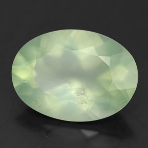5.36캐럿 천연 그린 프레나이트, 타원형 컷, 14×10.1 mm, 투명한