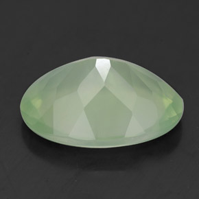 5.36캐럿 천연 그린 프레나이트, 타원형 컷, 14×10.1 mm, 투명한